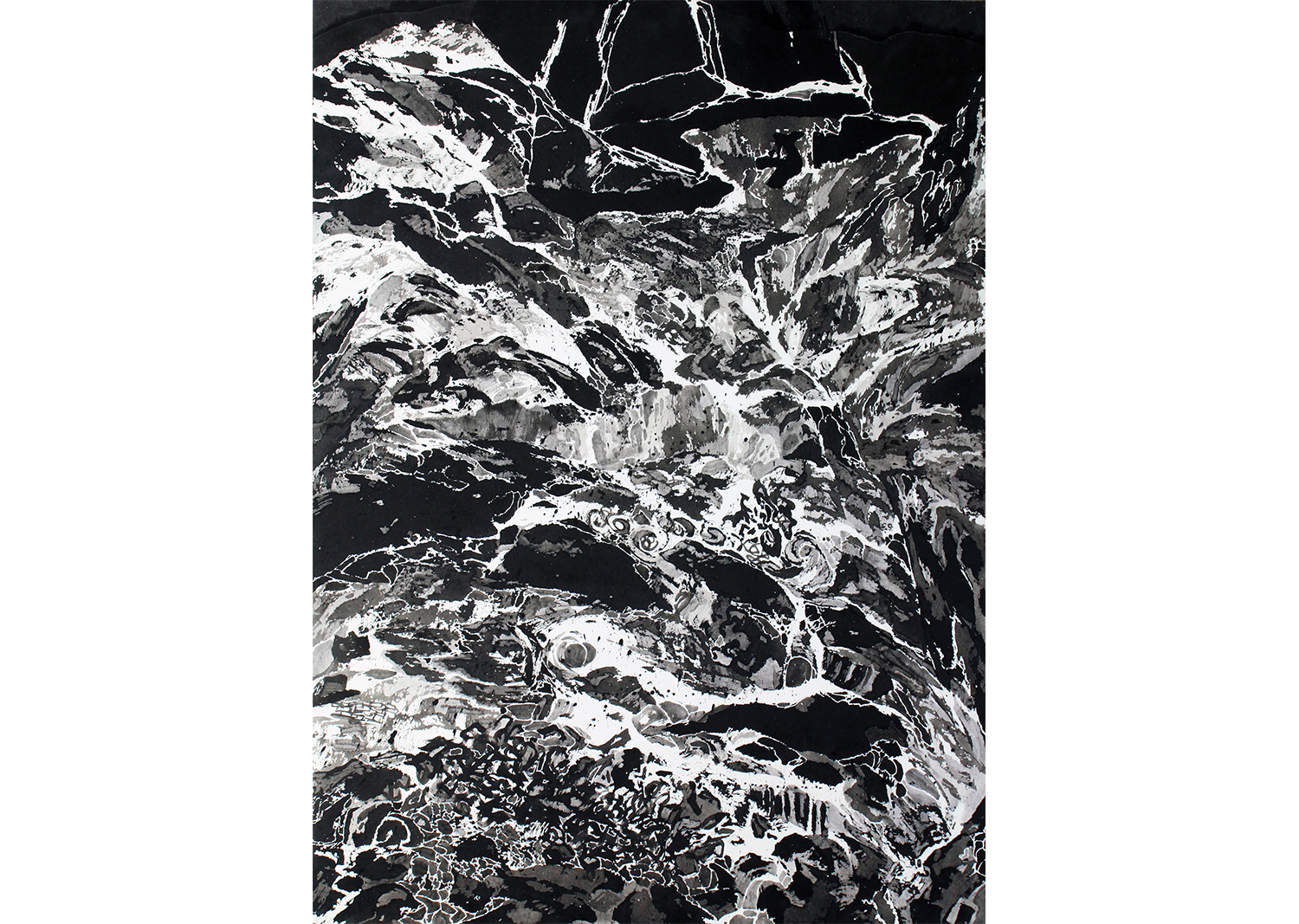 차현욱, 교차된 풍경3, 한지에 먹, 90×122cm, 2016@Cha hyeonuk, Crossed Landscape3, Chinese ink on the Korean traditional paper, 90× 122cm, 2016 