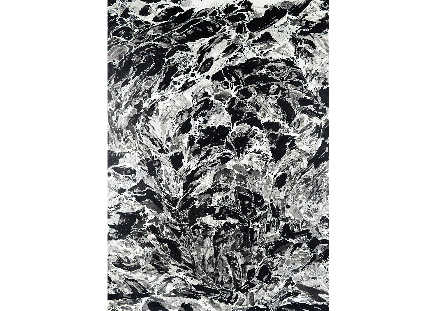 차현욱, 교차된 풍경, 한지에 먹, 140×195cm, 2016@Cha hyeonuk, Crossed Landscape, Chinese ink on the Korean traditional paper, 140 × 195cm, 2016 